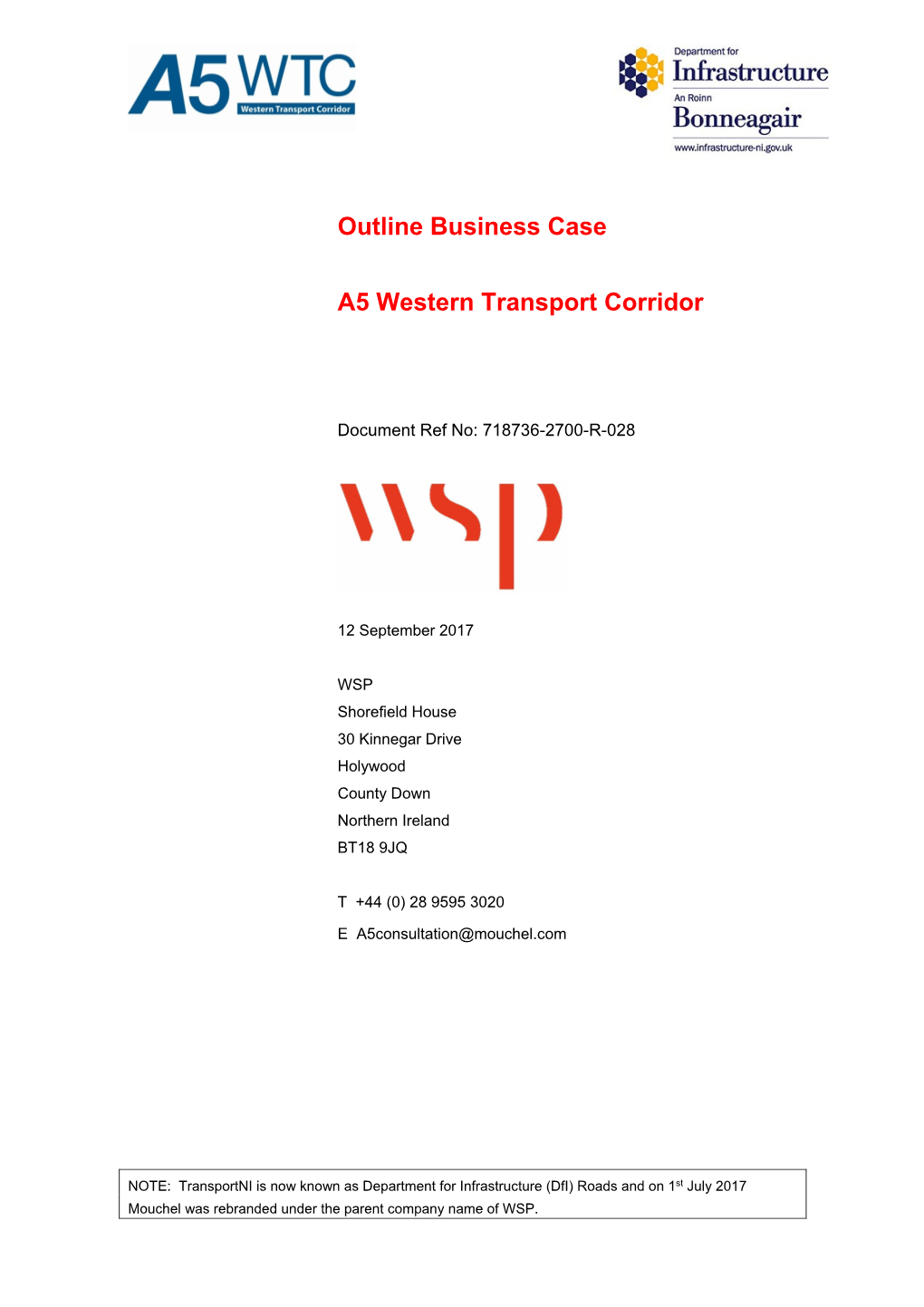 Outline Business Case A5 Western Transport Corridor