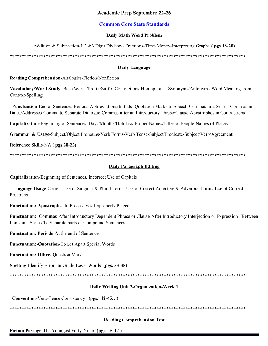 Common Core State Standards s1