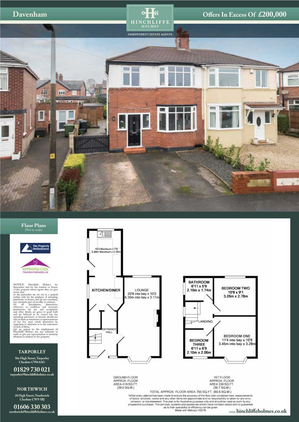 Davenham Oﬀ Ers in Excess of £200,000