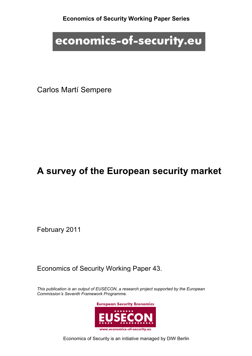 A Survey of the Security Industry in Europe V0.5