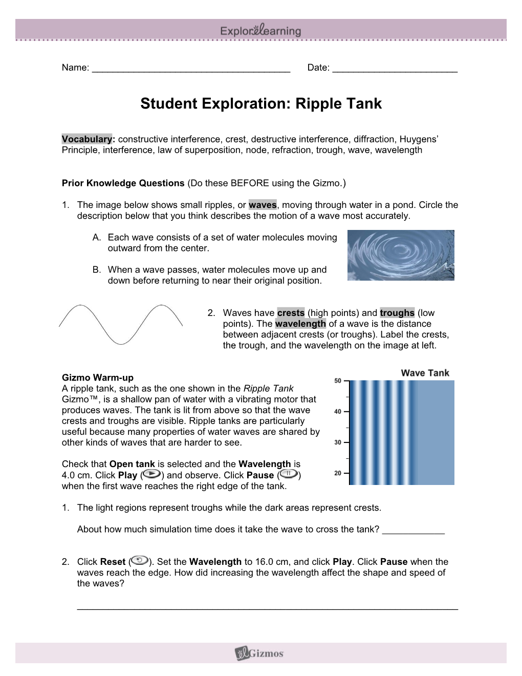 Student Exploration Sheet: Growing Plants s10