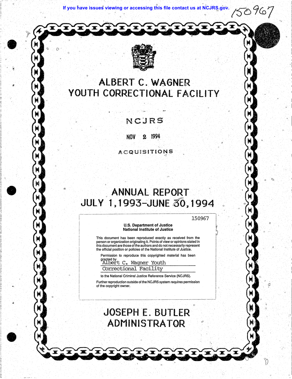 Albert C. Wagner Youth Correctional Facility to the National Criminal Justice Reference Service (NCJRS)