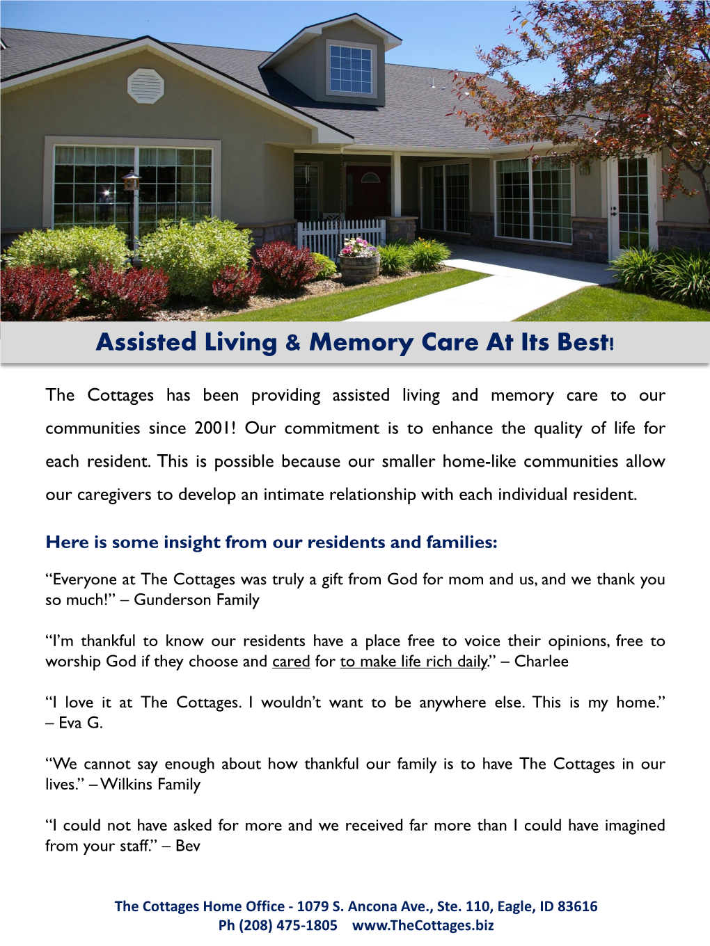 Assisted Living & Memory Care at Its Best!