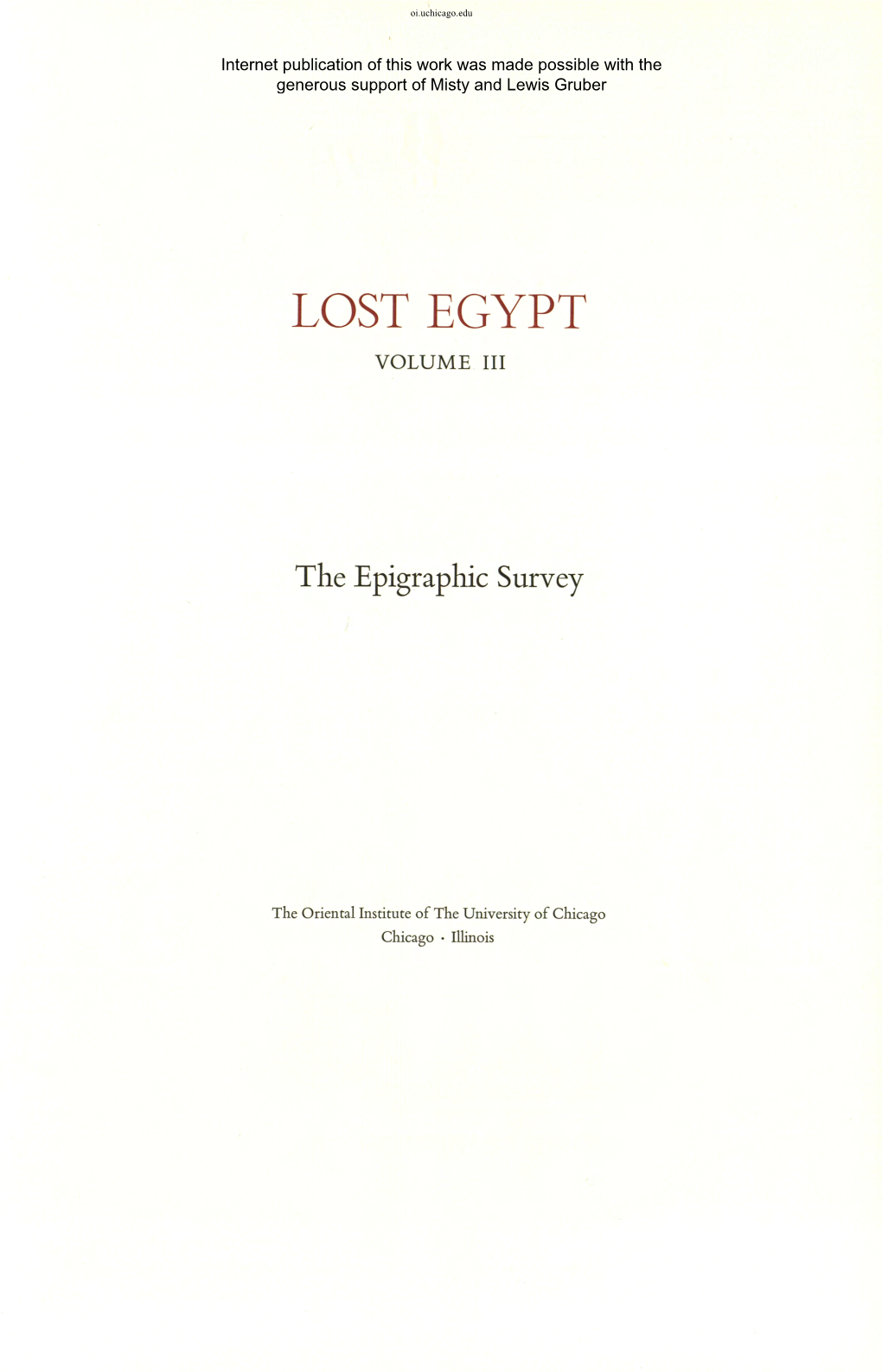 Lost Egypt Volume Iii