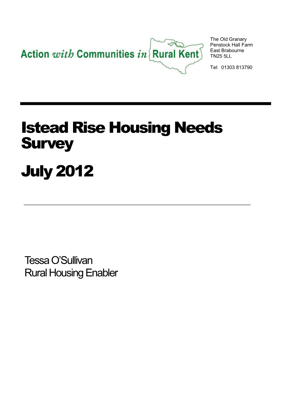 Istead Rise Housing Needs Survey July2012