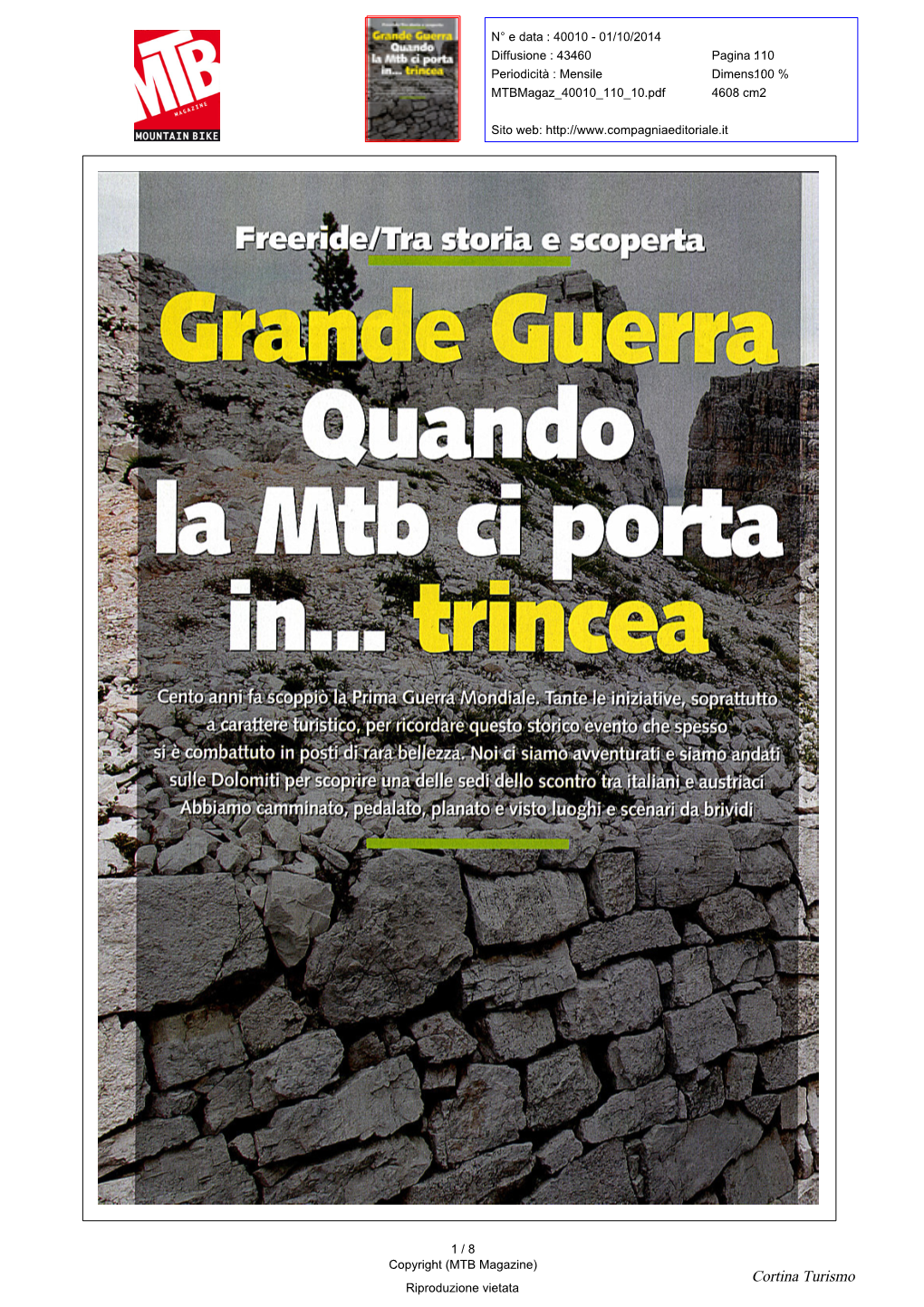 Articolo Pubblicato Dalla Rivista MTB MAGAZINE