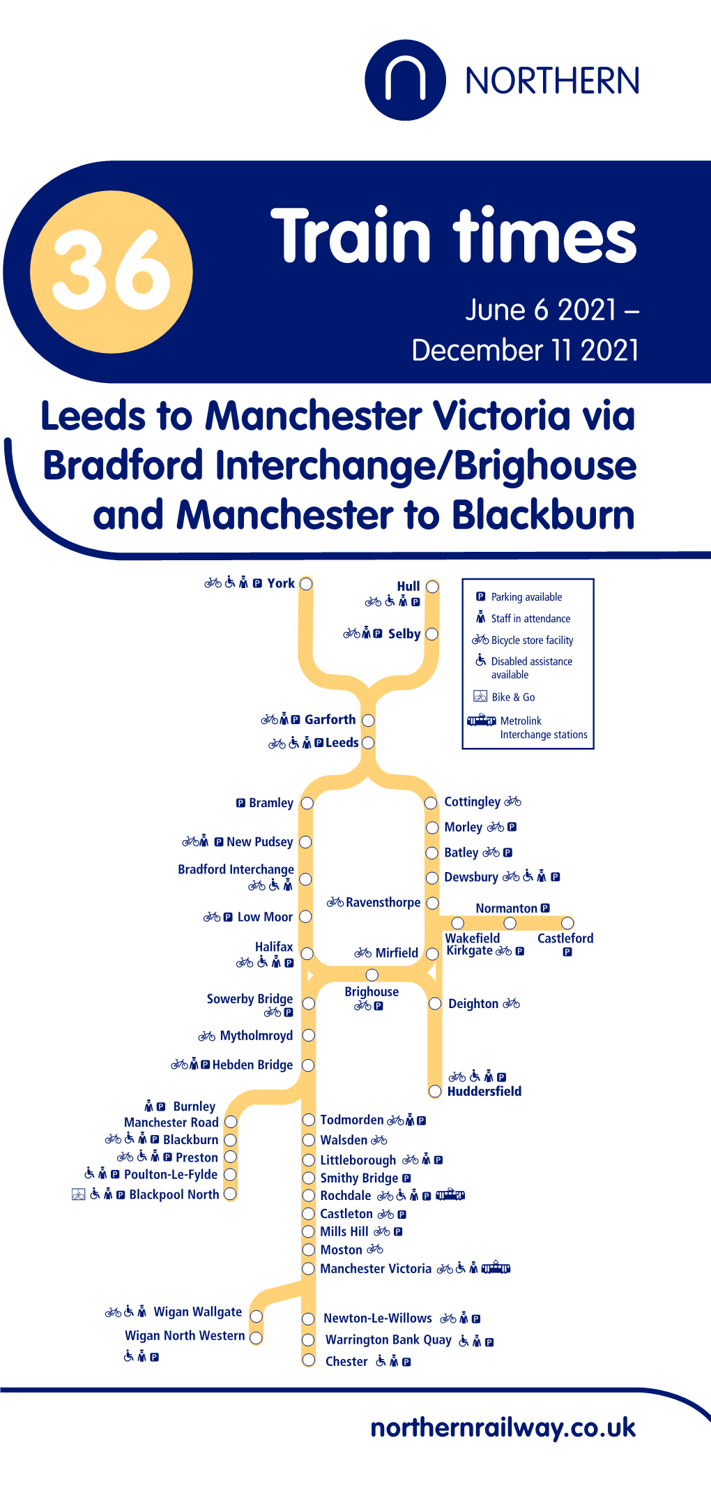 36 Train Times Leeds to Manchester Victoria Via Bradford Interchange