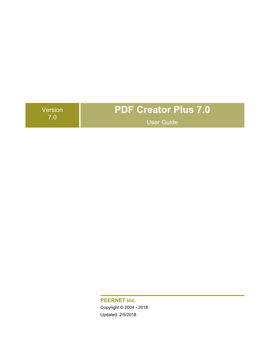 PDF Creator Plus 7.0 7.0 User Guide