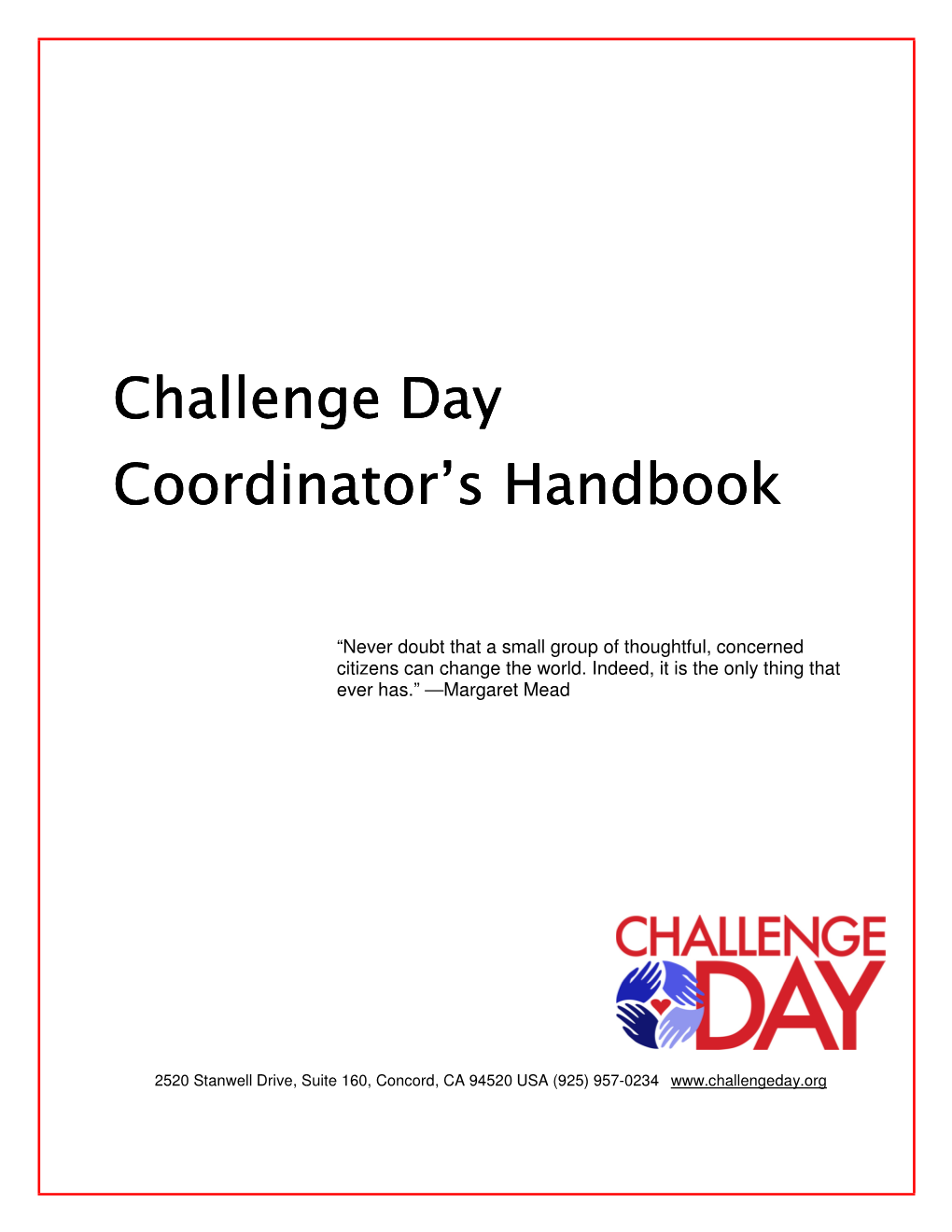 Challenge Day Coordinators Handbook