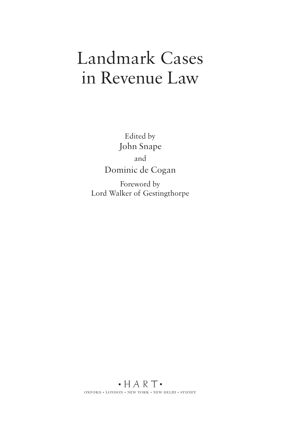 Landmark Cases in Revenue Law