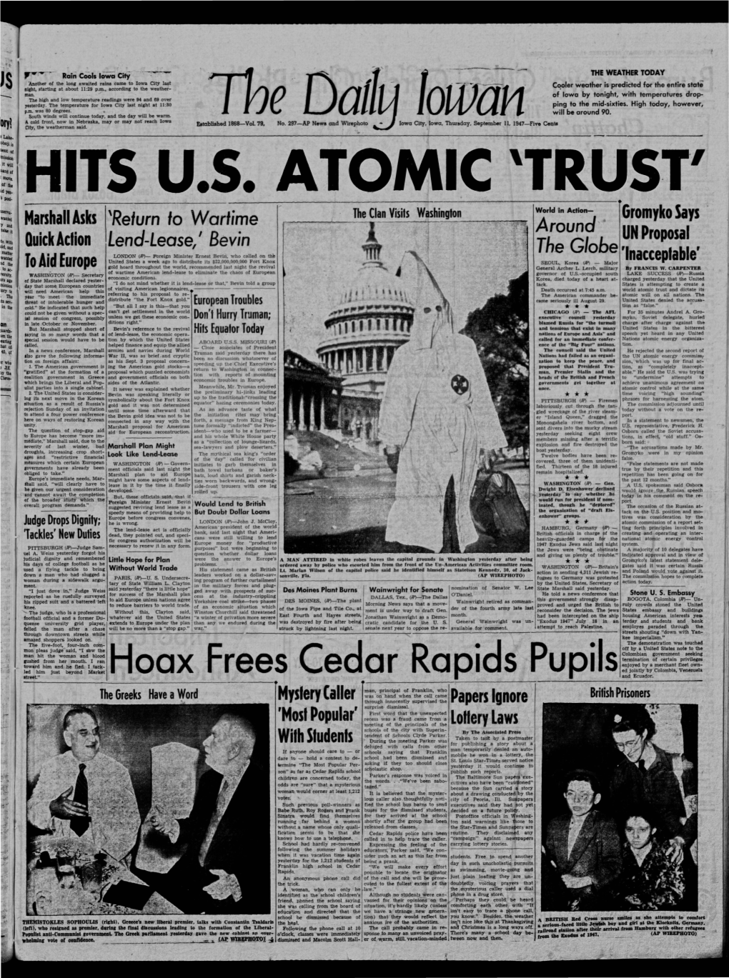 Daily Iowan (Iowa City, Iowa), 1947-09-11
