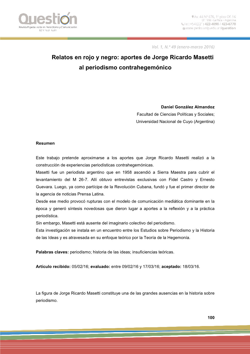 Aportes De Jorge Ricardo Masetti Al Periodismo Contrahegemónico
