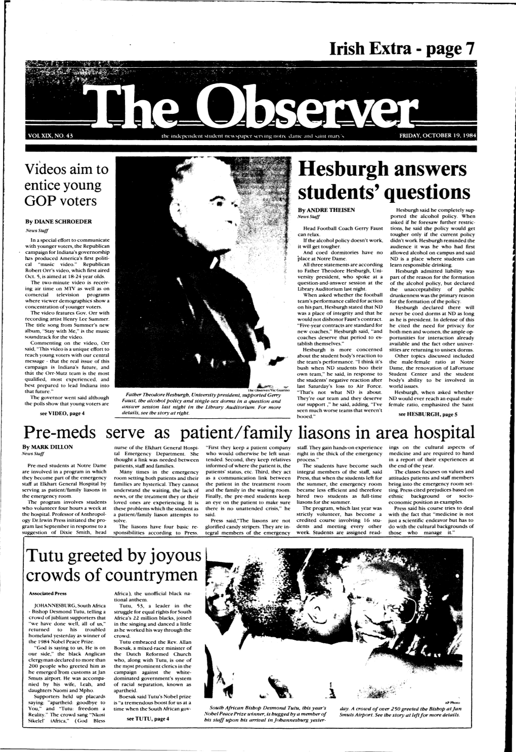 Hesburgh Answers Students' Questions