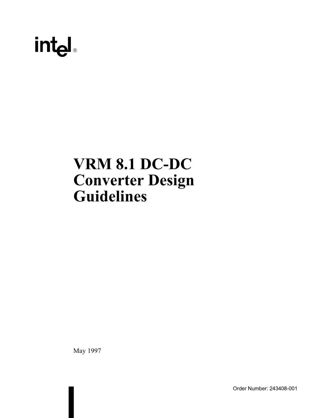 VRM 8.1 DC-DC Converter Design Guidelines