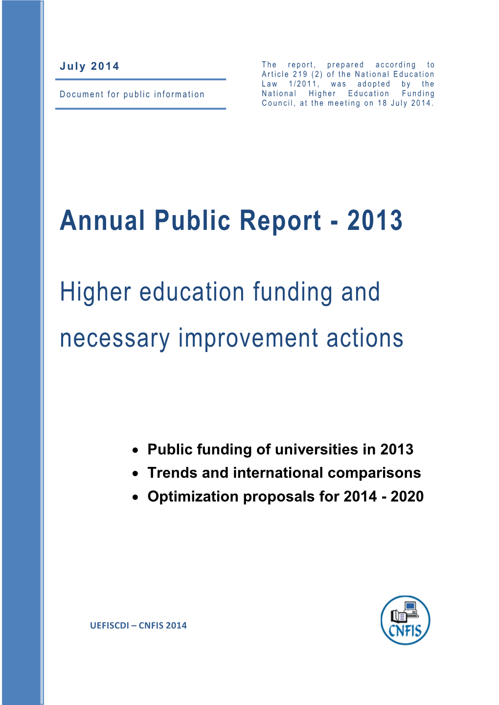 Annual Public Report - 2013