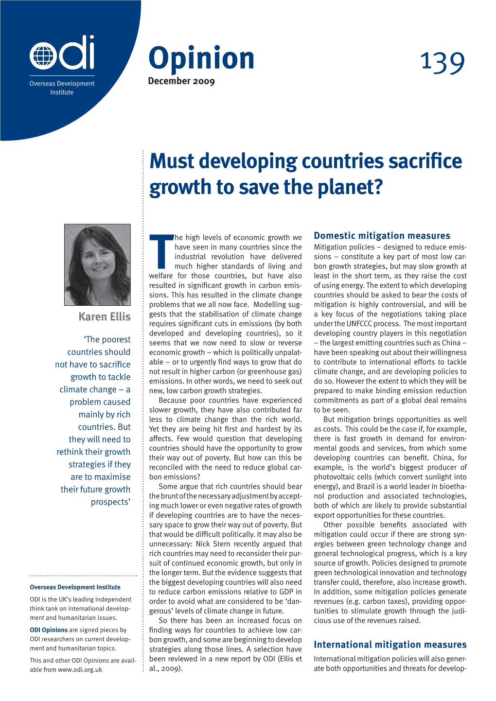 Must Developing Countries Sacrifice Growth to Save the Planet?