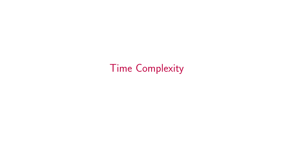 Time Complexity