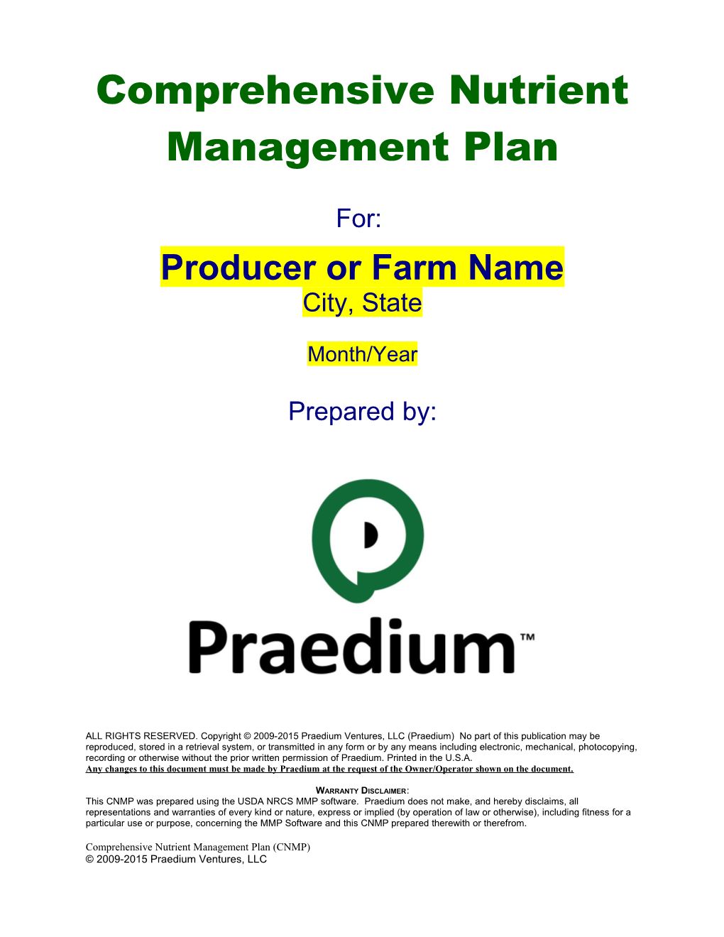 Manure Management Plan