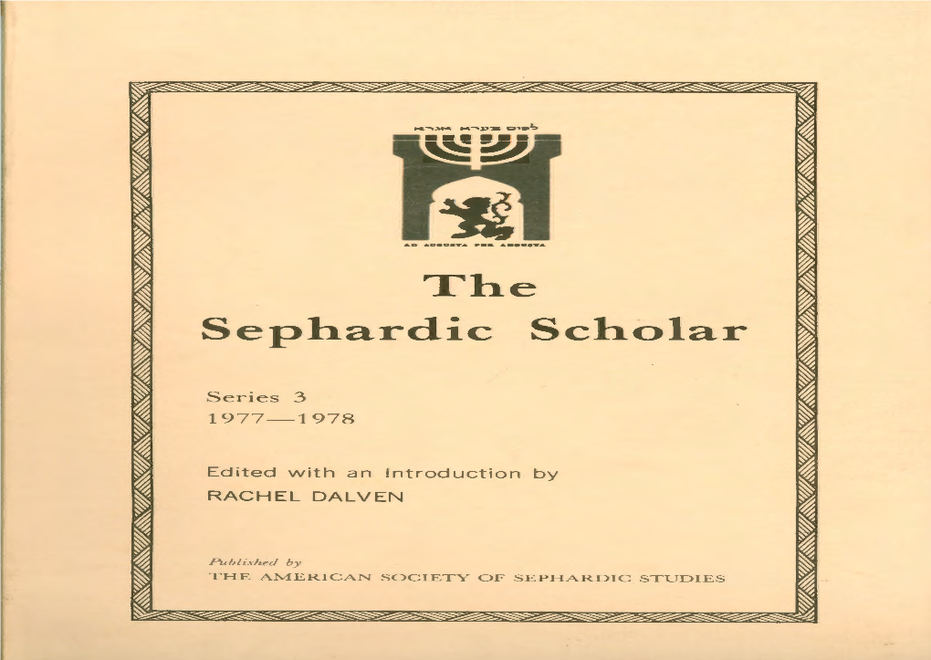 The Sephardic Scholar