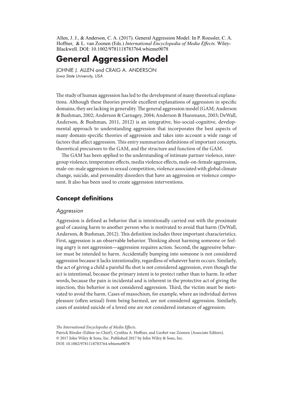 General Aggression Model