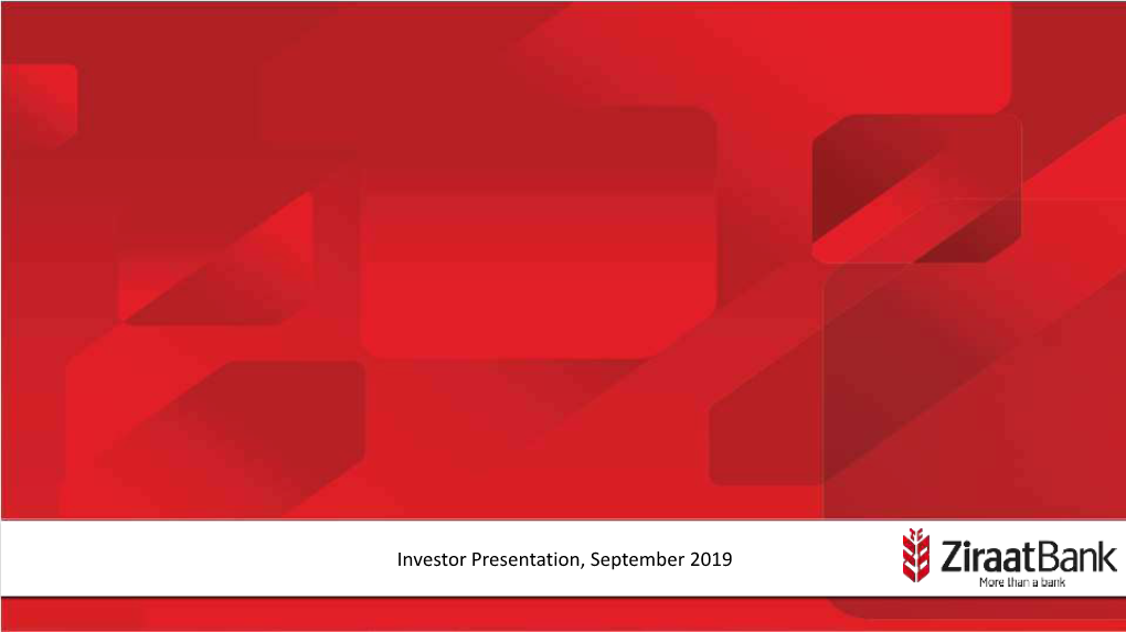 Investor Presentation, September 2019