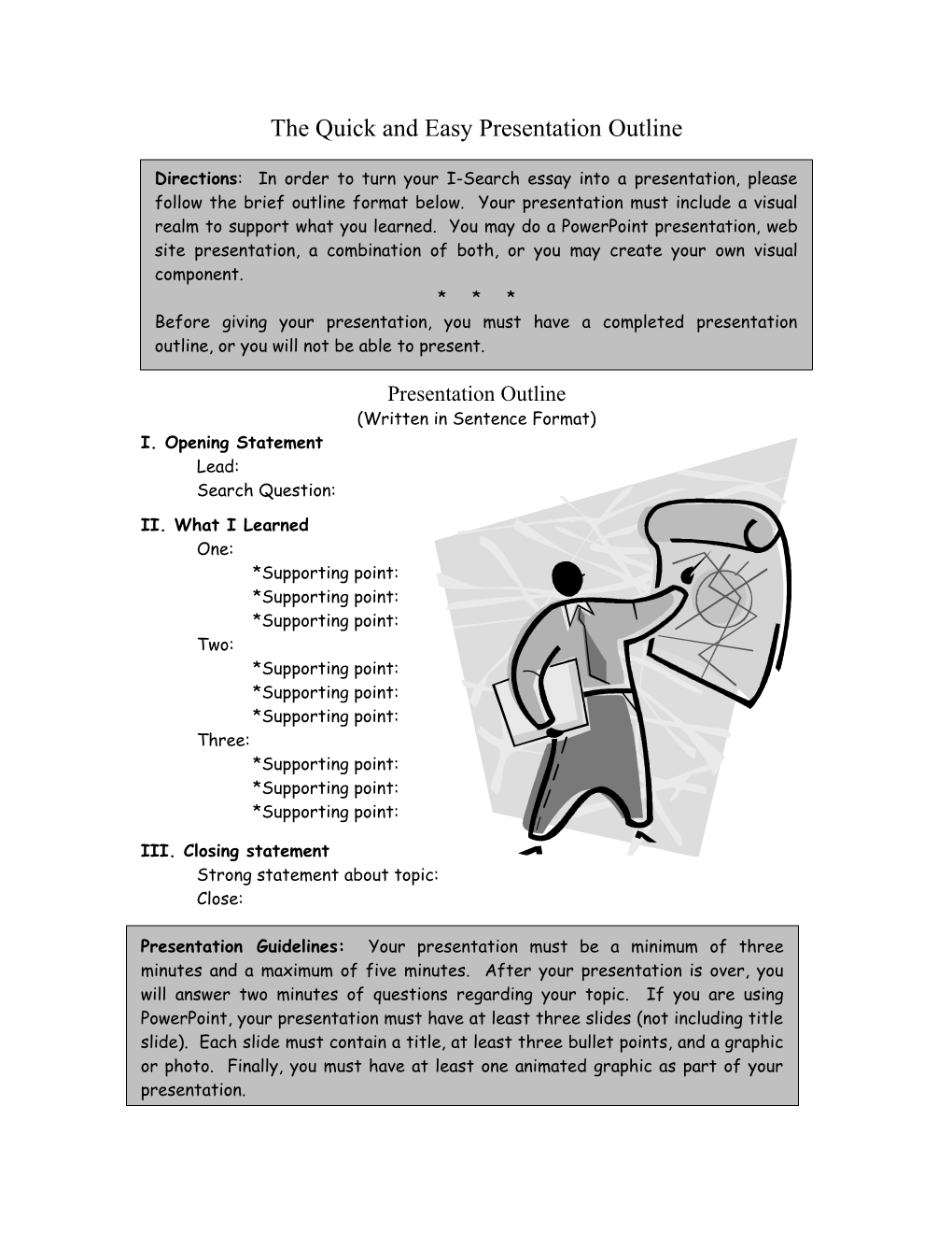 The Quick And Easy Presentation Outline