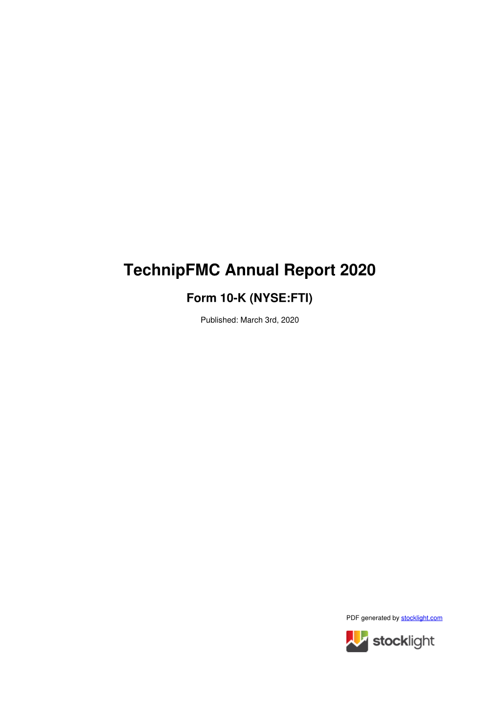 Technipfmc Annual Report 2020