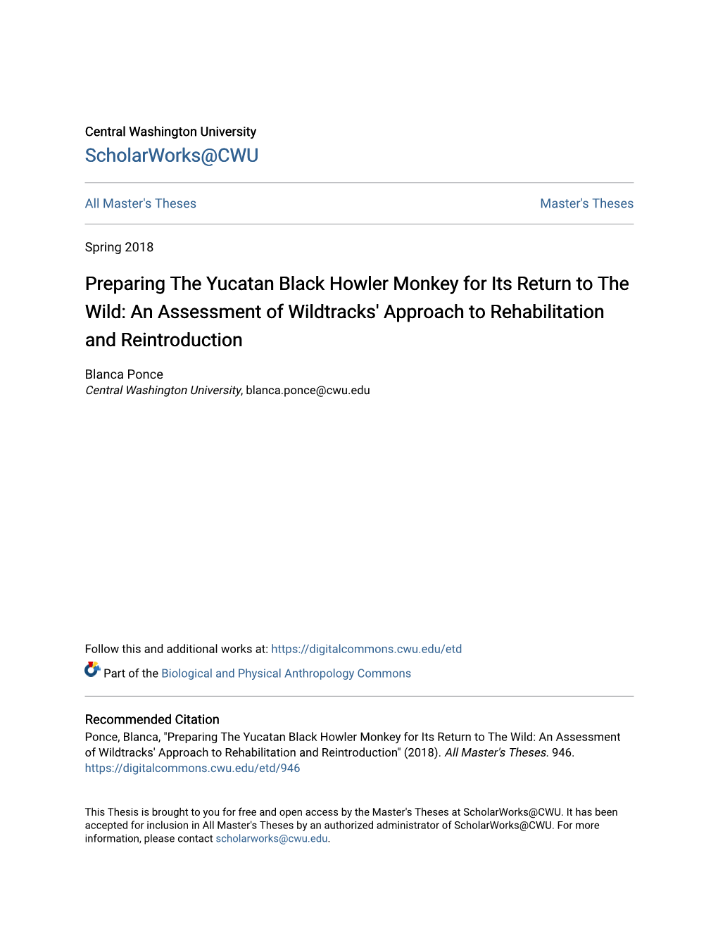 Preparing the Yucatan Black Howler Monkey for Its Return to the Wild: an Assessment of Wildtracks' Approach to Rehabilitation and Reintroduction