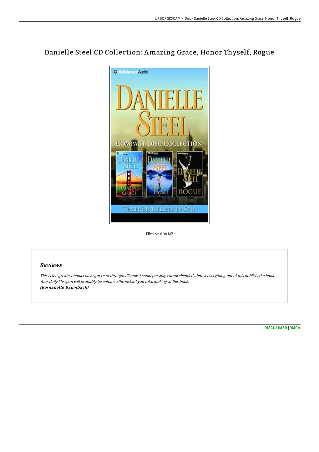 Read PDF # Danielle Steel CD Collection: Amazing Grace, Honor