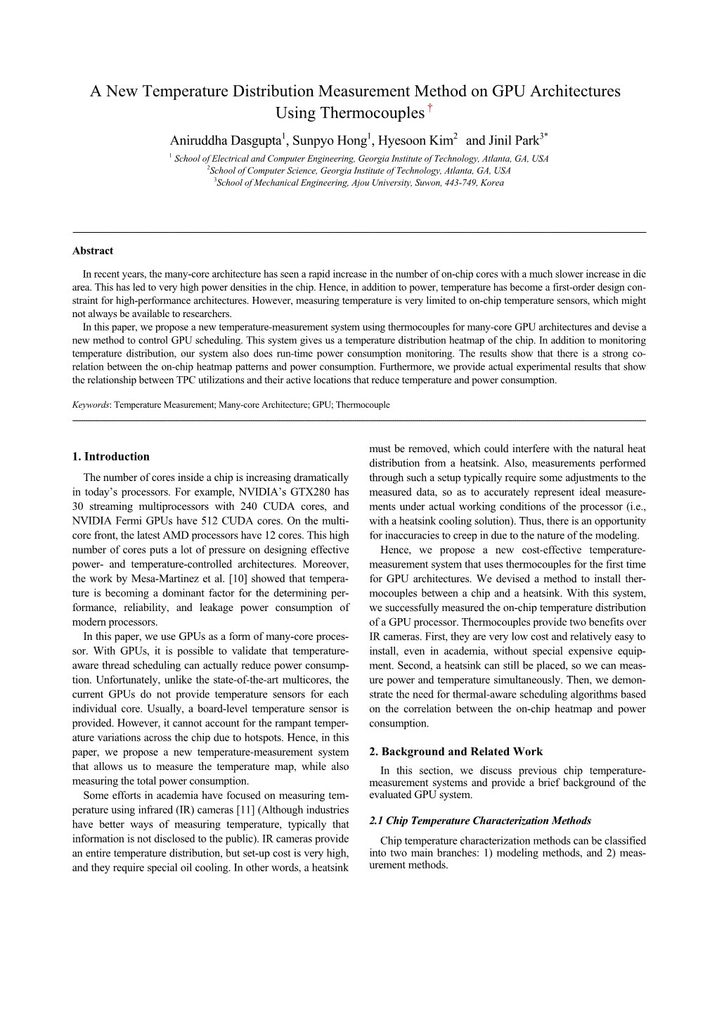 A New Temperature Distribution Measurement Method on GPU