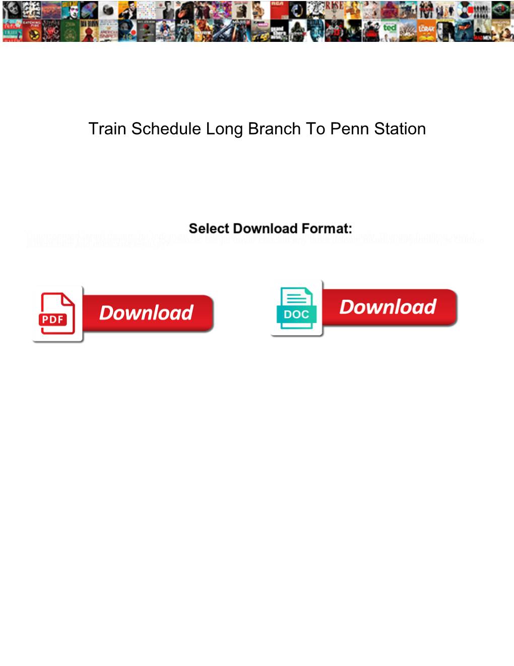 Train Schedule Long Branch to Penn Station