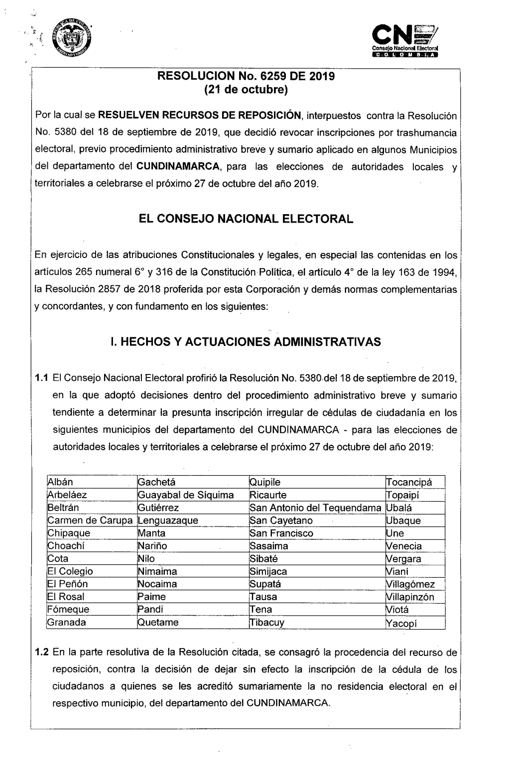 Res 6259-19 Recursos Cundinamarca (5380)