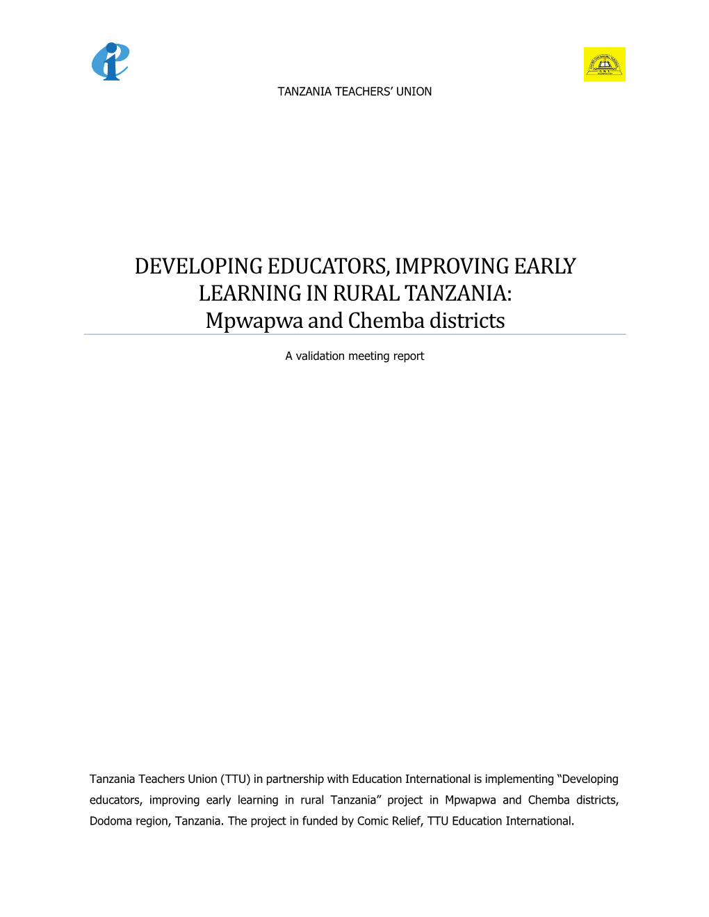 Mpwapwa and Chemba Districts