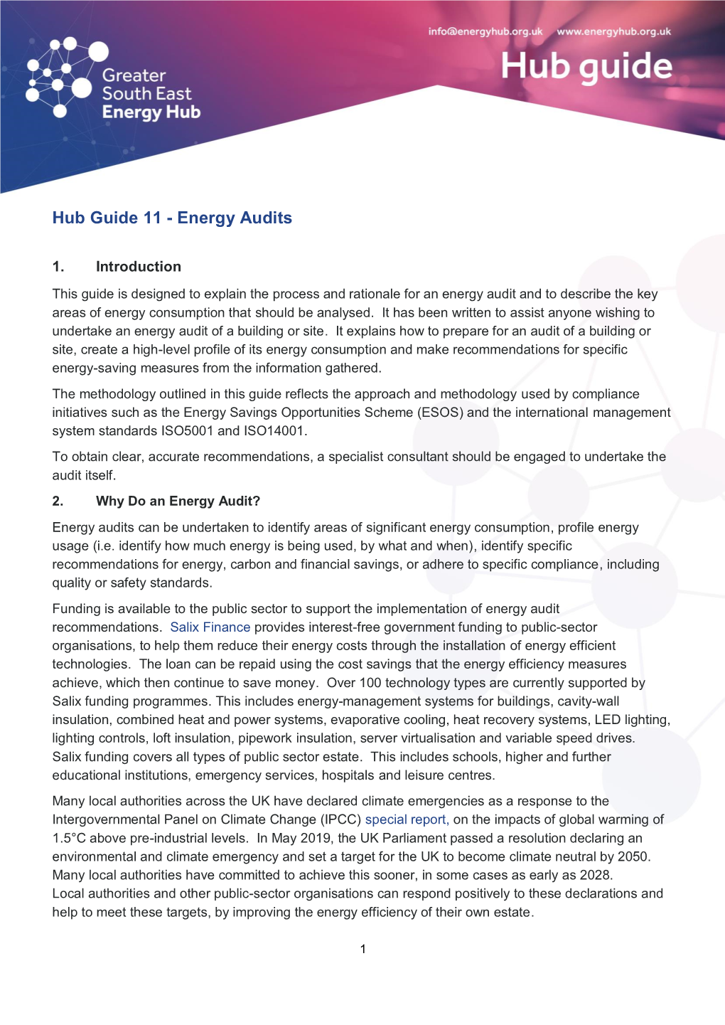 Hub Guide 11 - Energy Audits