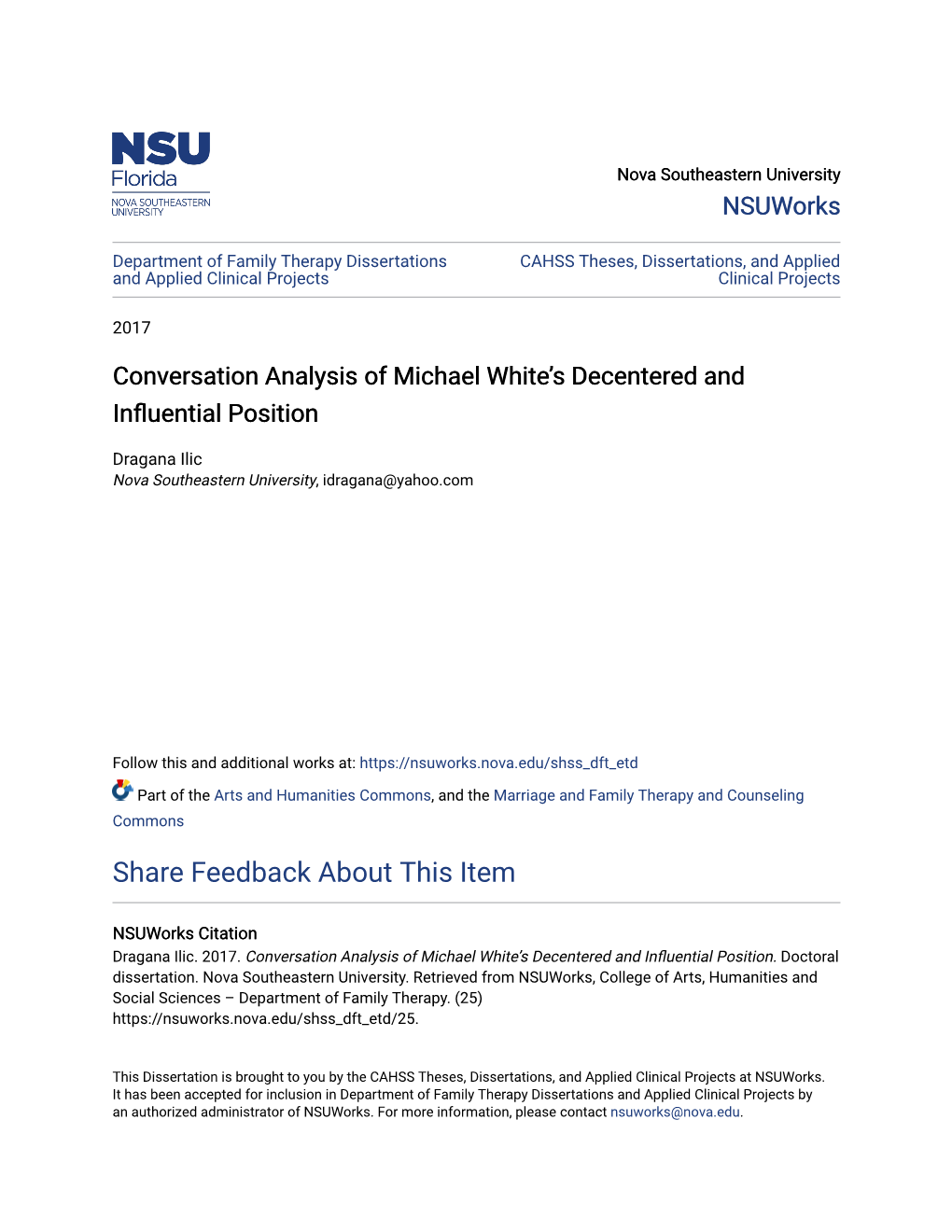 Conversation Analysis of Michael White's Decentered and Influential