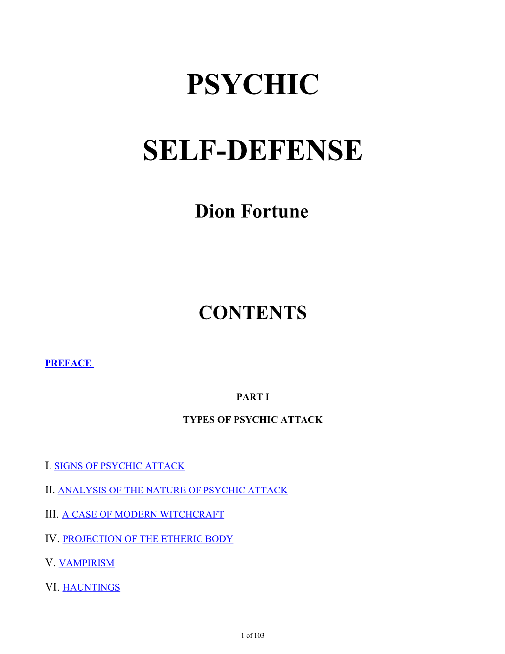 Psychic Self-Defense