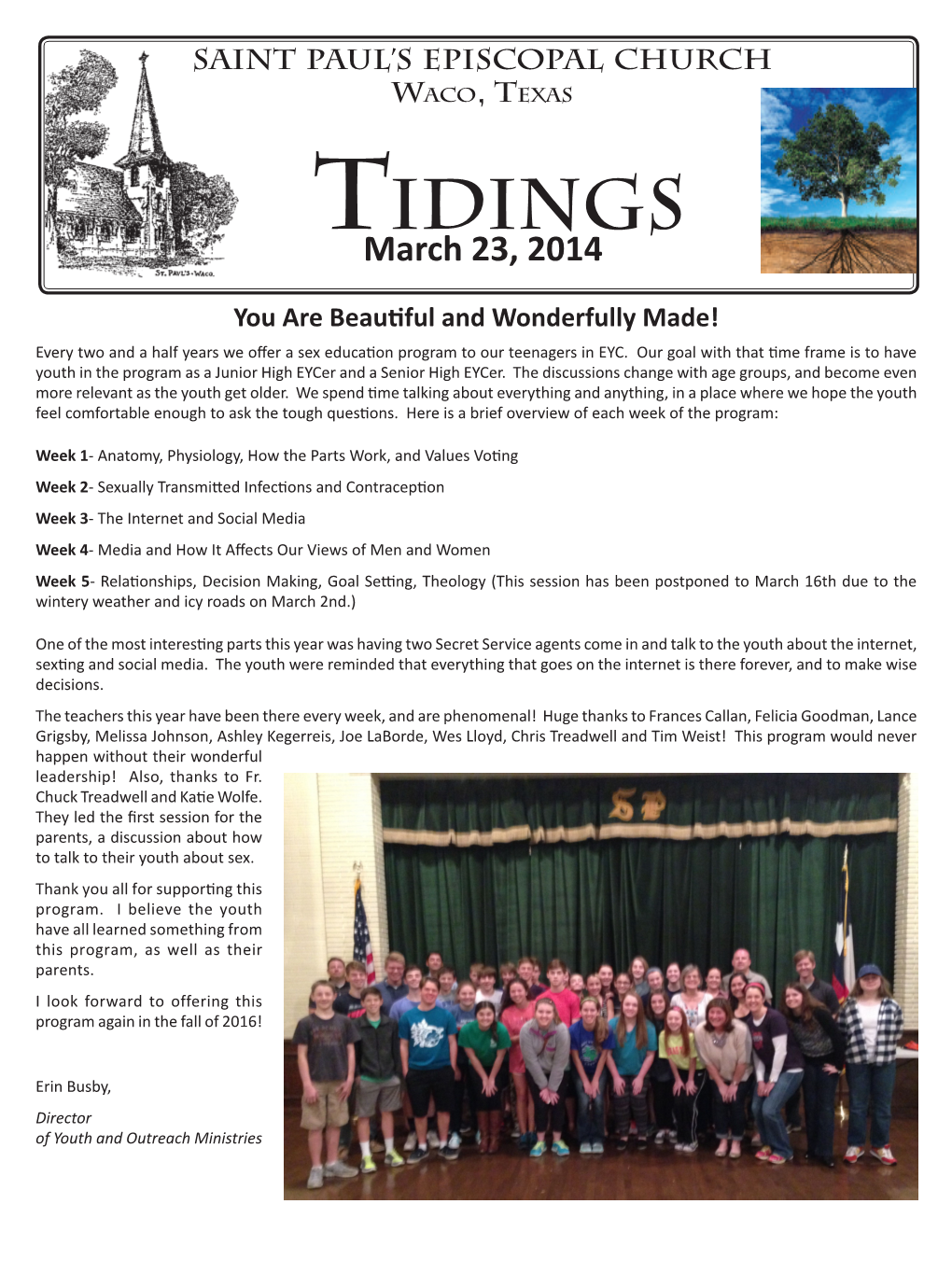 Tidings E-Newsletter (PDF)