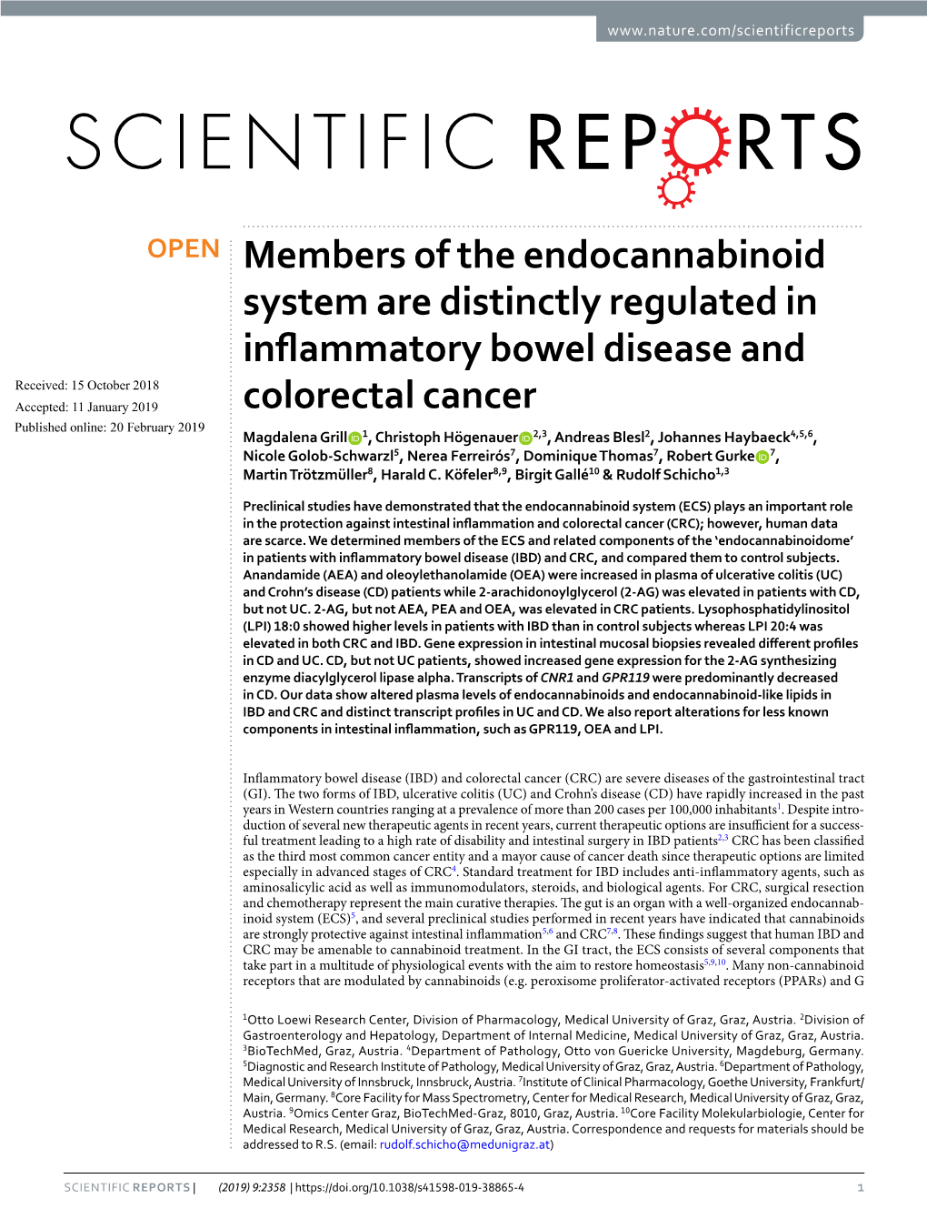 Members of the Endocannabinoid System Are Distinctly Regulated In