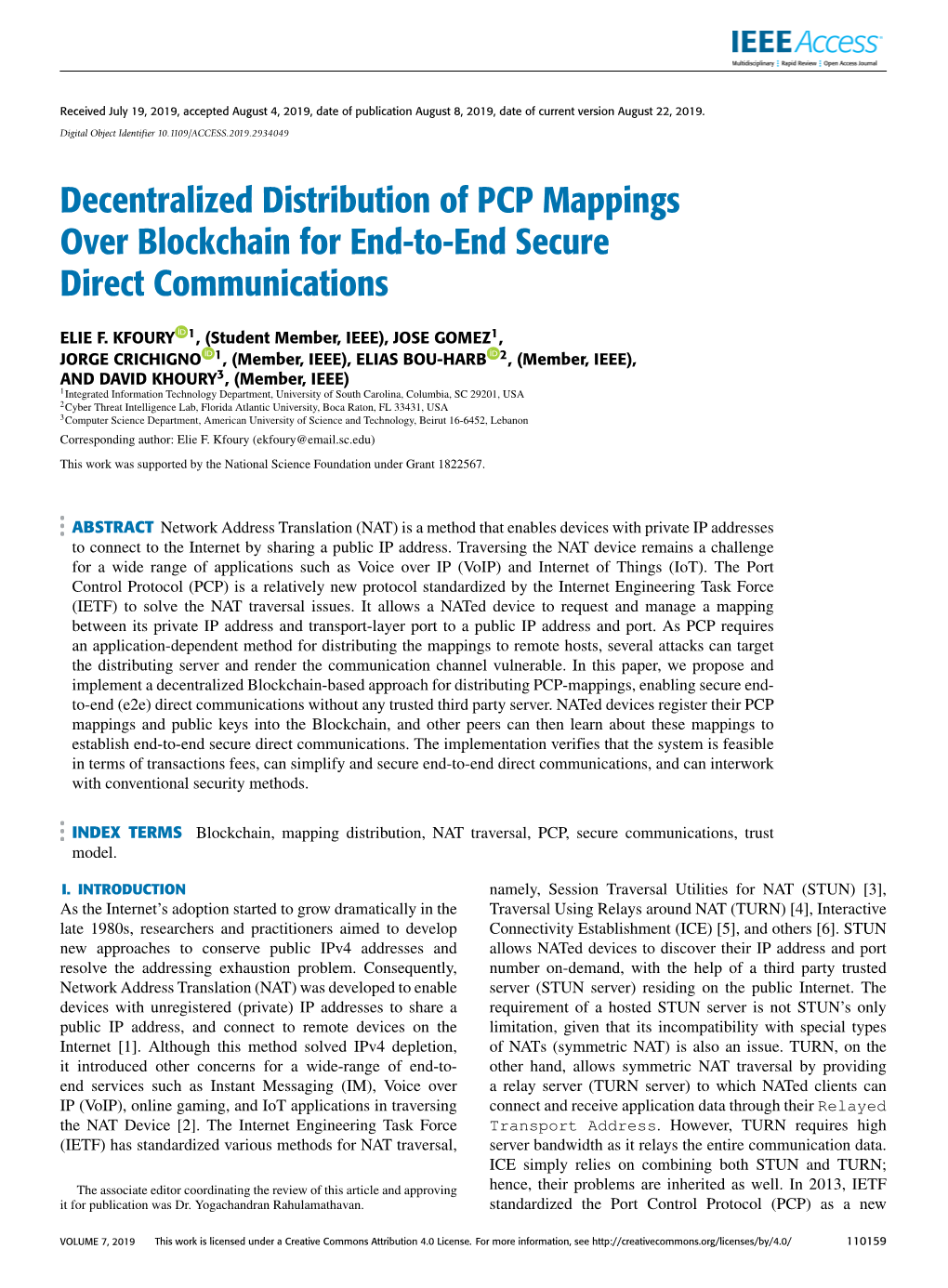 Decentralized Distribution of PCP Mappings Over Blockchain for End-To-End Secure Direct Communications