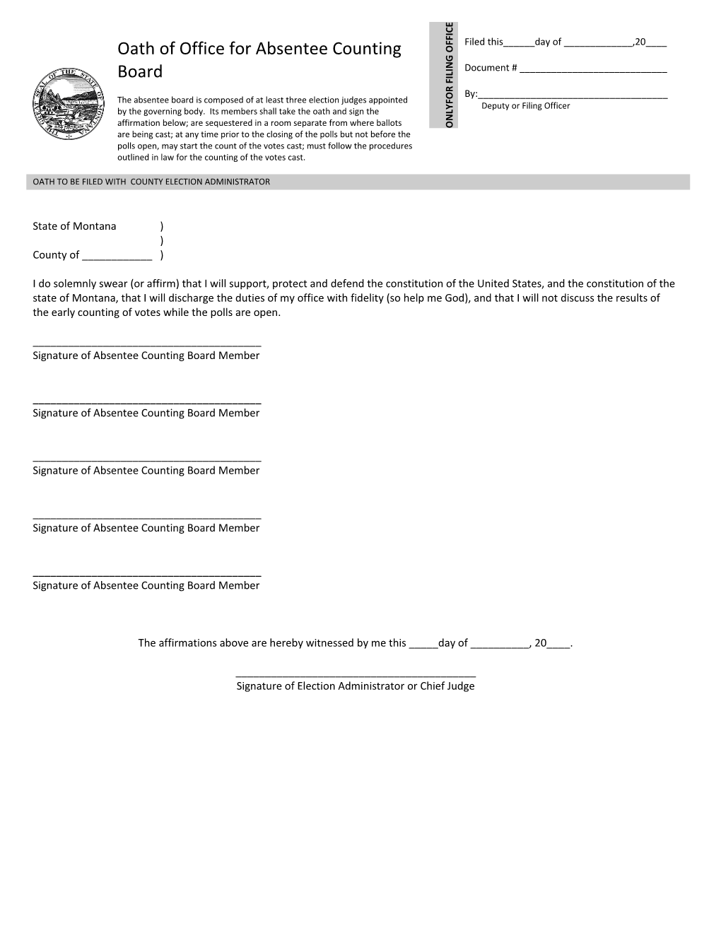 Signature of Absentee Counting Board Member