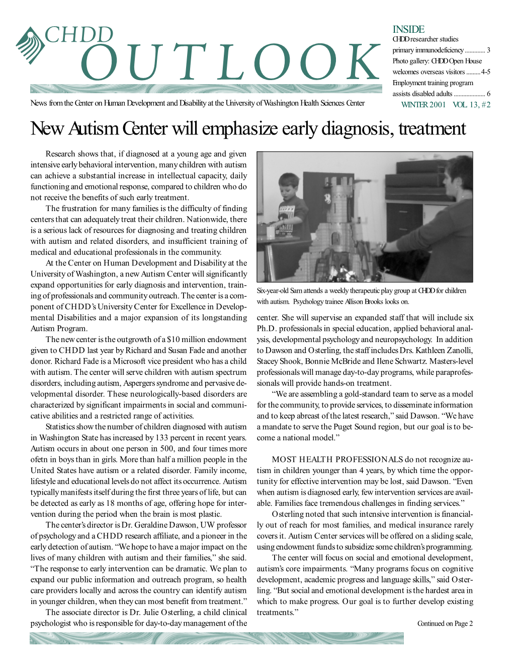 New Autism Center Will Emphasize Early Diagnosis, Treatment