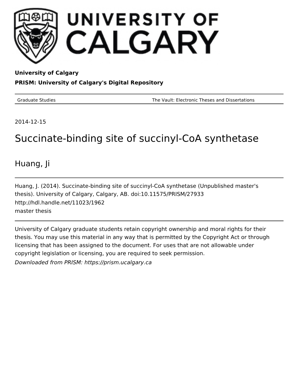 Succinate-Binding Site of Succinyl-Coa Synthetase