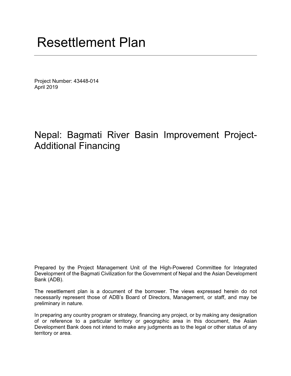 Bagmati River Basin Improvement Project- Additional Financing