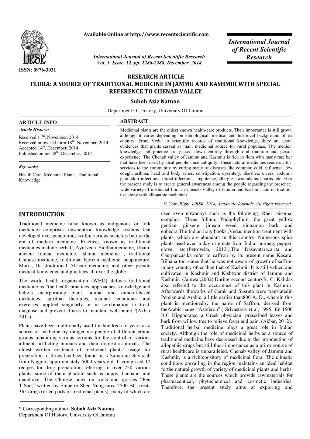 International Journal of Recent Scientific Research Research Vol