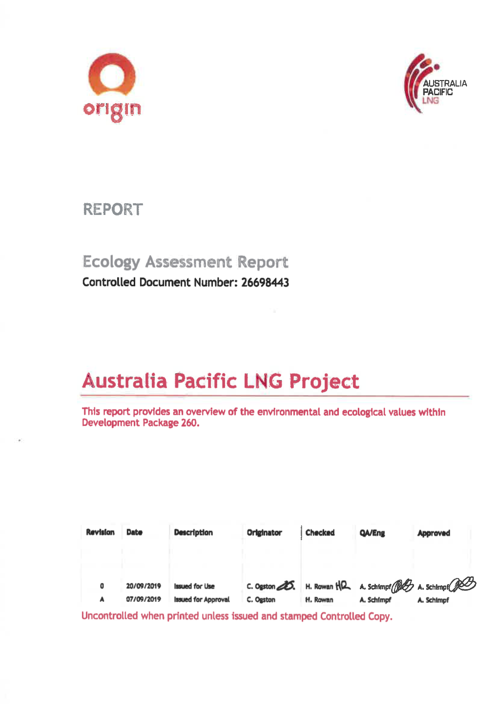 Ecology Assessment Report REPORT