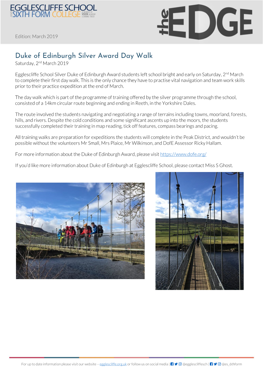 Duke of Edinburgh Silver Award Day Walk Saturday, 2Nd March 2019