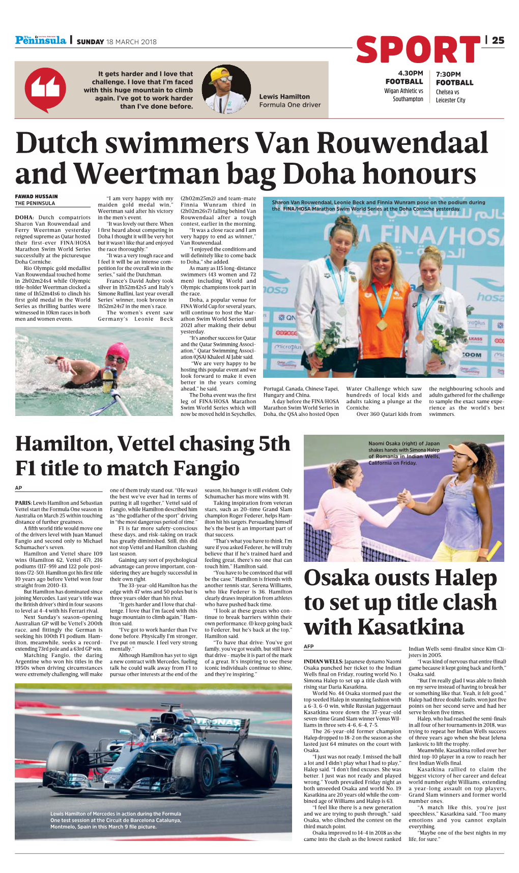Dutch Swimmers Van Rouwendaal and Weertman Bag Doha Honours