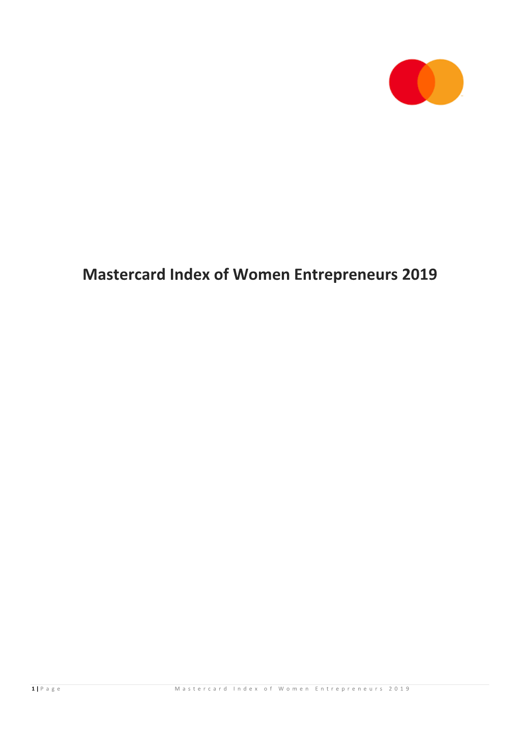 Mastercard Index of Women Entrepreneurs 2019