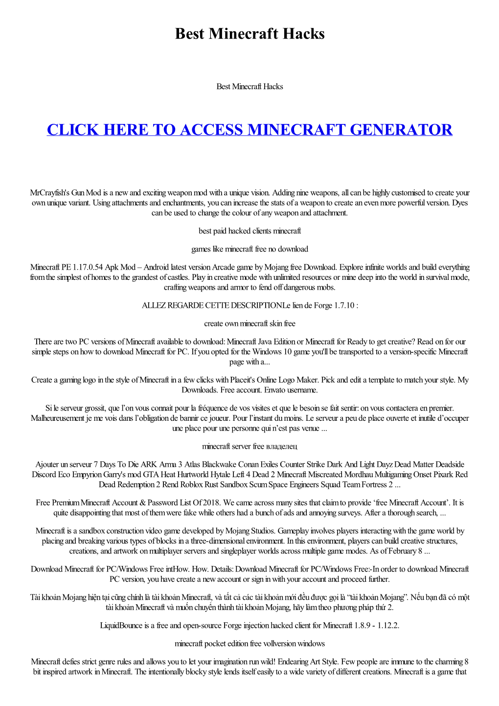 Best Minecraft Hacks