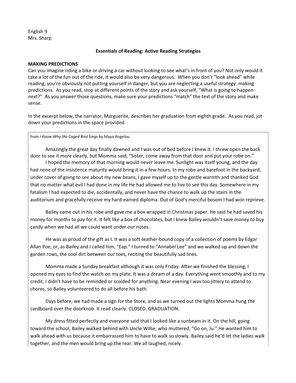 Essentials of Reading: Active Reading Strategies